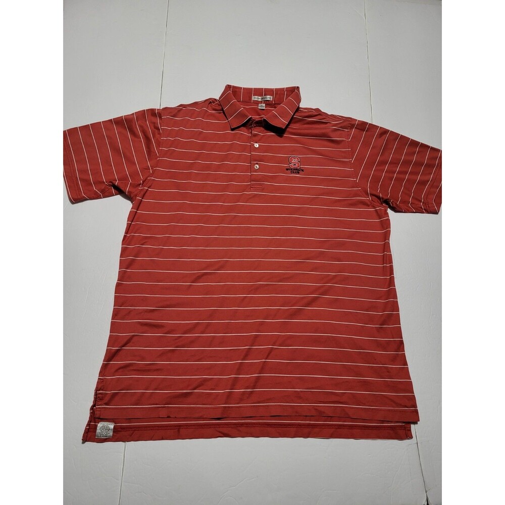 (#L8) Peter Milllar Red/ White  Embroidered  (Wolfpack Club) Short Sleeve MEN XL